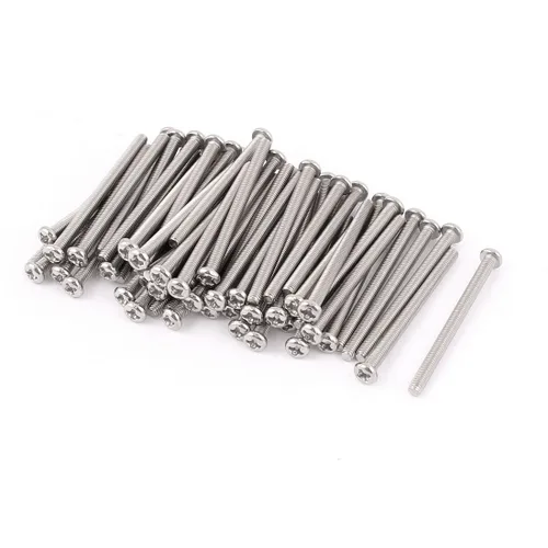 Vista 7 de uxcell Tornillos Phillips de cabeza cruzada de acero inoxidable 304 M2 x 0.118 in 60pcs