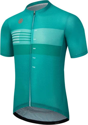 Vista 30 de GCRFL Maillot de ciclismo para hombre con 3+1 bolsillos con cremallera manga corta ciclismo ciclismo camiseta de ciclismo transpirable tela de malla