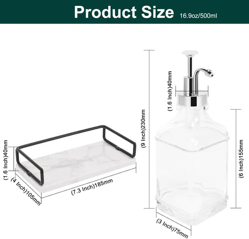 Vista 4 de Dispensador de jarabe de café BathAce para barra de café, botellas de jarabe de vidrio transparente con bomba, almacenamiento recargable para jarabe