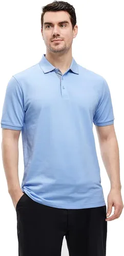 Vista 2 de VEBOON Polo de piqué para hombre de manga corta, mezcla de algodón, cuello casual, para negocios