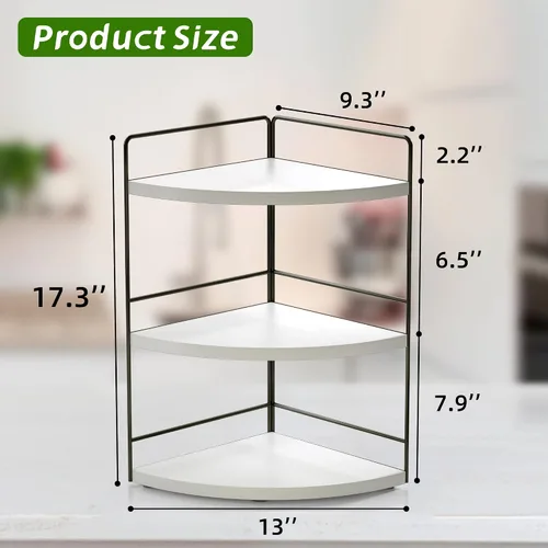 Vista 3 de ZGO Organizador de Baño de 3 Niveles - Organizador de Encimera y Esquina, Almacenamiento de Maquillaje y Cuidado de la Piel, Estante de Encimera