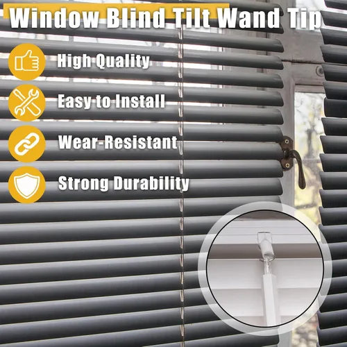 Vista 5 de 6 piezas de punta de varilla inclinable, reparación transparente para ventana interior, punta de varilla inclinable para persianas verticales
