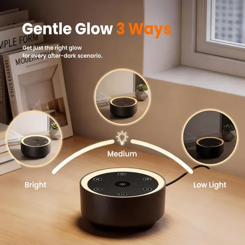 Vista 7 de Kipcush Máquina de sonido para dormir, 21 sonidos sin bucle de alta fidelidad, máquina portátil de ruido blanco para bebés, niños y adultos, luz