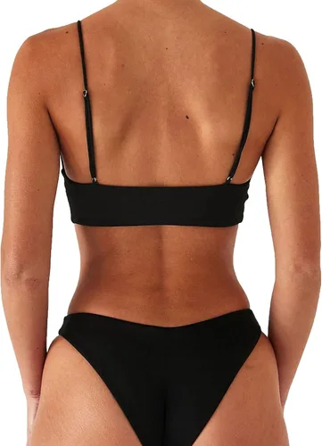 Vista 3 de Rajputana Bikini para mujer, traje de baño brasileño de dos piezas, color negro