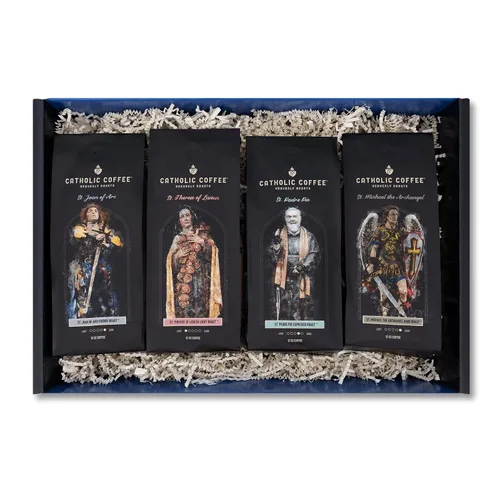 Vista 10 de Catholic Coffee Caja de café variada (grano entero) (Nuestra Señora de Guadalupe, San Patricio, San Pedro, San José)