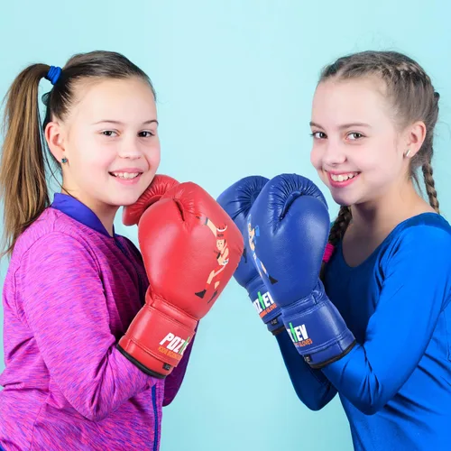 Vista 5 de Guantes de boxeo juveniles para niños, ideales para boxeo, kickboxing, Muay Thai, UFC, MMA - Guantes de boxeo pesados para principiantes y niños