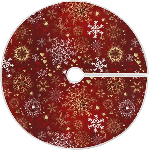 Vista 14 de Falda de árbol de Navidad azul de 36 pulgadas, decoraciones de copo de nieve plateado, tapete de árbol de Navidad para invierno, pequeño