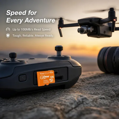 Vista 5 de NEWEGG Tarjeta microSDXC A1, velocidad de lectura de hasta 100 MB/s, 128 GB para cámaras, drones y teléfonos inteligentes Android, 4K UHD U3 V30