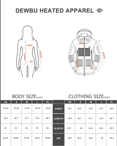 Vista 6 de DEWBU Heated Jacket for Women with 12V Battery Pack Winter Outdoor Soft Shell Electric Heating Coat