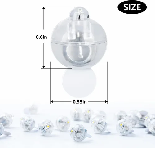 Vista 3 de 150 luces de globo redondas LED mini, lámpara de bola de globo, tiempo de espera largo, luces impermeables para farol de papel, globo, fiesta, boda