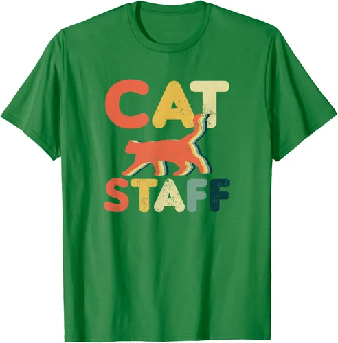 Vista 3 de Cat Servant Design Vintage Retro Staff Gift T-Shirt for Men Women