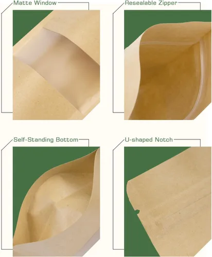 Vista 3 de Bolsas de papel kraft para pie, 200 paquetes, 3.5 x 5.5 pulgadas, almacenamiento de alimentos, Navidad