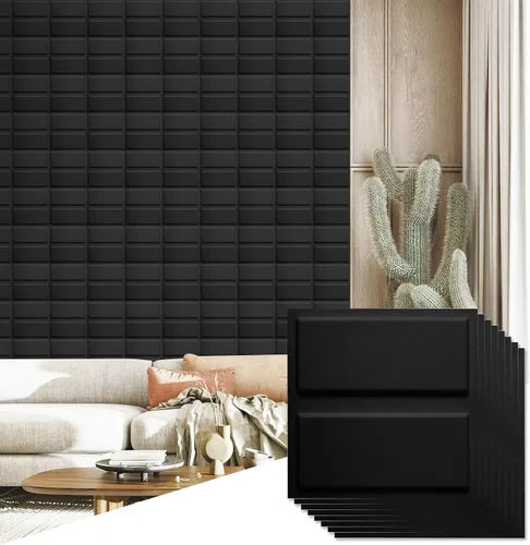 Vista 13 de Paquete de 12 paneles de pared 3D para decoración de pared interior, paneles de pared decorativos para oficina, sala de estar, dormitorio, vestíbulo