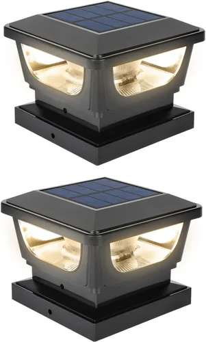 Vista 14 de Luces solares para postes de metal de 3 x 3 pulgadas, vinilo y madera de 4 Armazón negra