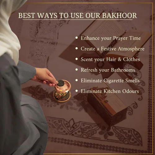 Vista 6 de Dukhni Maamoul Bakhoor caja de variedad con quemador y aceite Attar Set Auténtico incienso árabe y aceites de fragancia Conjuntos de regalo