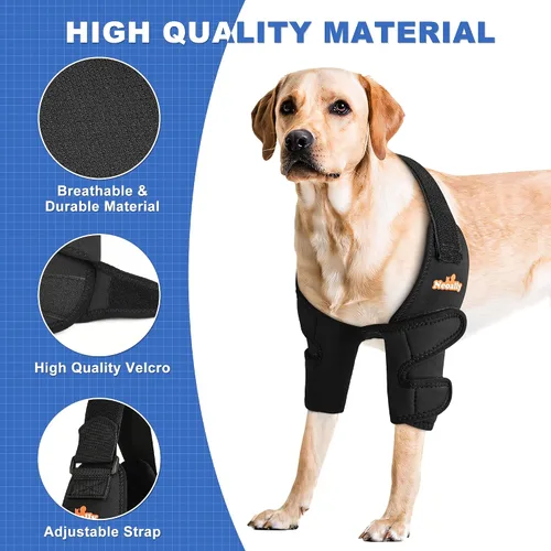 Vista 5 de NeoAlly Almohadillas protectoras para coderas de perro para codo canino y hombro, higroma de codo, displasia, osteoartritis, callos de codo, úlceras