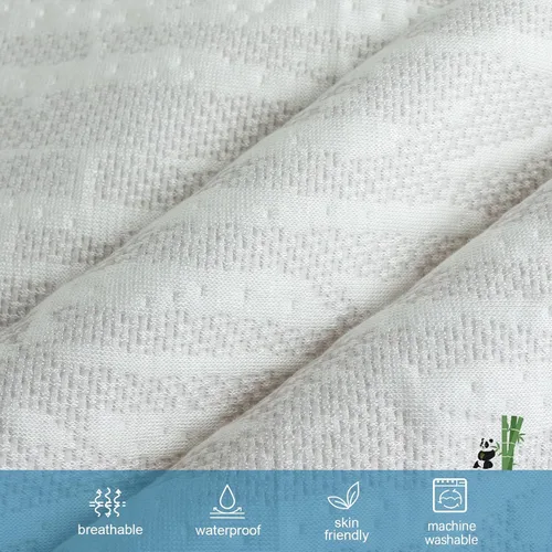 Vista 2 de Funda Protectora de Cubrecolchón Tamaño Queen de 2 Pulgadas, Cubrecolchón de Viscosa Refrigerante 100% Impermeable con Cremallera y Correas