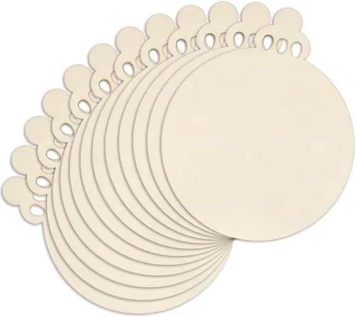 Vista 11 de Anglechic 12 paquetes de 30 centímetros de rebanadas de madera sin acabar con forma de ancla en blanco para manualidades, adornos