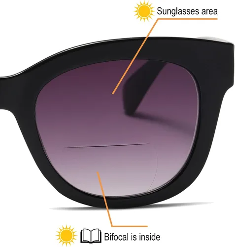Vista 4 de Gafas de sol bifocales para mujer, lentes de sol de lectura, paquete de 3 lentes de sol UV400 con bisagra de resorte +1.0 3 Mezcla