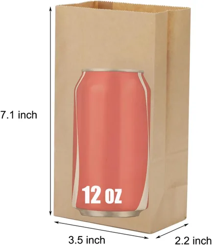 Vista 2 de LOOKSGO Bolsas de papel kraft marrón tamaño mini 50 piezas 3.5 * 2.2 * 7 pulgadas, bolsas para regalos de fiesta y envoltorios a granel