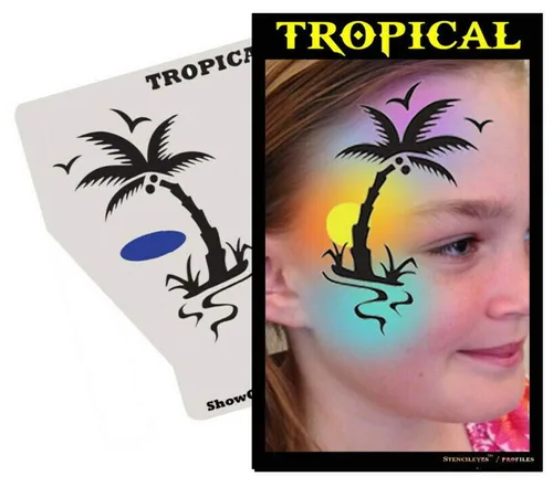 Vista 3 de Plantilla de pintura facial - StencilEyes Profile Holiday Holly