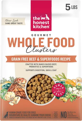 Vista 17 de The Honest Kitchen racimos de alimentos enteros libres de granos de carne de res alimento seco para perros, 1 libra
