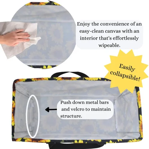 Vista 201 de NGIL Bolsa de comestibles reutilizable extra grande plegable de gran tamaño para comestibles, almacenamiento, picnic, playa, Estampado
