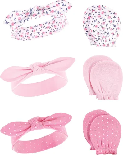 Vista 45 de Hudson Baby Conjunto de diadema de algodón y manoplas para rascar para bebé