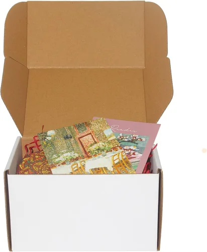 Vista 5 de zmybcpack Paquete de 25 cajas de cartón corrugado de 7 x 5 x 4 pulgadas, caja de envío de cartón blanco, caja de correo de literatura para enviar