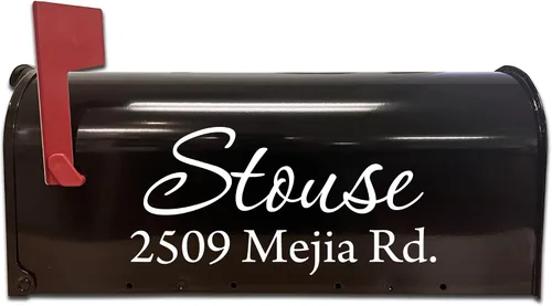Vista 10 de Calcomanías personalizadas para buzón de correo VWAQ-CMB1 (12 x 6 pulgadas, negro)