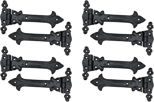 Vista 47 de Adonai Hardware Adonijah Bisagra falsa de aluminio para montaje frontal (6.5" x 12 Pack, Negro mate) para puertas de granero, puertas, armarios