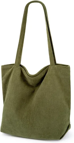Vista 10 de Bolso de pana Iioscre para mujeres, bolsos hobo con cierre de cremallera, bolsos de hombro casuales de gran capacidad con bolsillos interiores