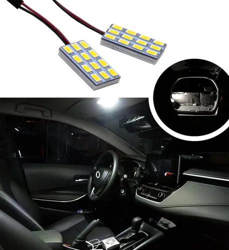 Vista 4 de HYUGA 2x 12SMD 5630 Luz de Panel LED de Luz Cálida Blanca 4500K Auto para Interior de Coche DC 12V-24V con Adaptadores T10 / BA9S / Festoon