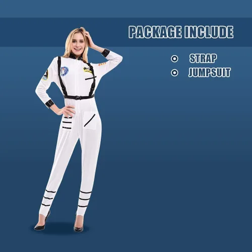 Vista 7 de ReneeCho Traje de astronauta para mujer sexy traje espacial cósmico Halloween