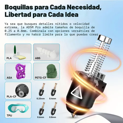 Vista 7 de FLASHFORGE Impresora 3D AD5M Pro con 250g PLA, núcleo CoreXY de alta velocidad de 600mm/s y alta precisión de impresión, cambio rápido de 280℃ 0.4 &