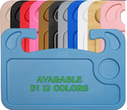 Vista 13 de lebogner Bandeja para volante, bandejas de comida para automóvil para comer, laptop, tableta, iPad o portátil, gancho para volante automático Beige