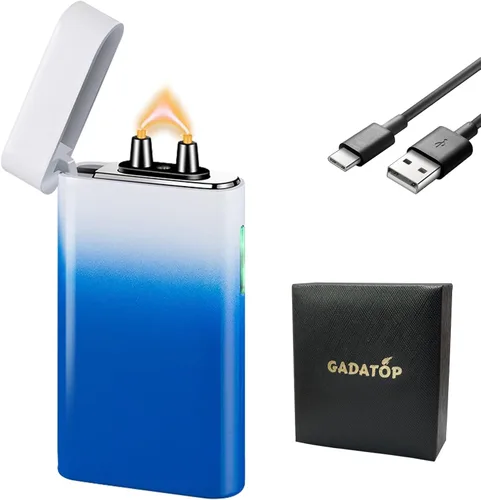 Vista 12 de GADATOP Encendedor eléctrico recargable USB, encendedor creativo personalizado, encendedores de plasma, luces LED de indicador de batería LED