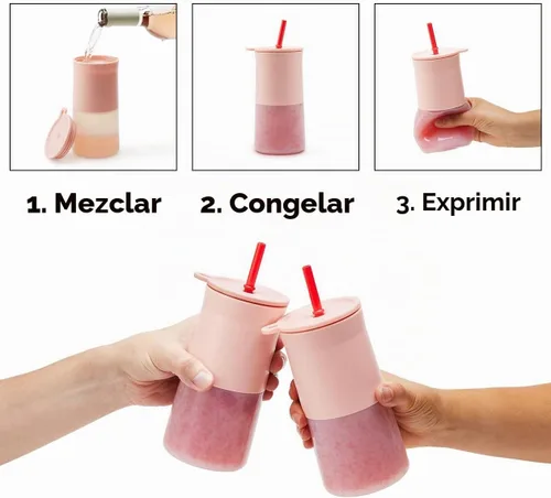 Vista 3 de Rabbit Frozen Cocktail - Vaso de silicona (2 unidades), color rosa