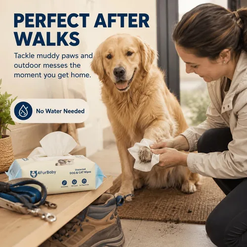 Vista 3 de Toallitas para perros para patas y traseros, sin perfume, 100