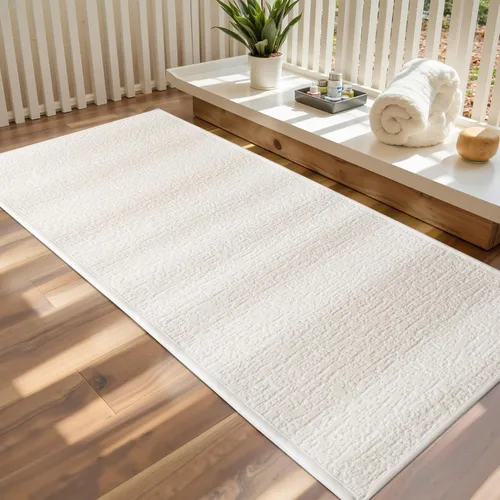 Vista 20 de Tapetes de baño antideslizantes delgados para debajo de la puerta, tapetes de baño de secado rápido absorbentes con respaldo de goma trenzado
