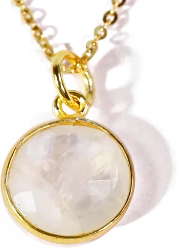 Vista 15 de Collar con colgante redondo, piedras preciosas naturales, labradorita, piedra lunar arcoíris, cristal, cuarzo rosa, amatista, citrino, plata de ley