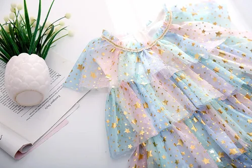 Vista 6 de Ropa para niñas de 7 a 16 niveles de tul para bebé, princesa, vestido sin mangas, vestido y falda para niñas