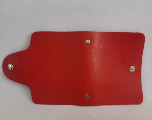Vista 3 de Cartera para tarjetas de crédito, pequeña, de piel auténtica, 26 ranuras, para tarjetas, organizador para mujeres y hombres, Rojo -, Cartera