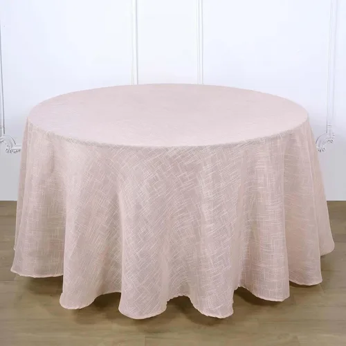 Vista 45 de Efavormart Mantel Redondo de Arpillera Sintética de Yute Natural de 90 Pulgadas - Cubierta de Mesa Rústica Boho Chic Estilo Granja para Navidad