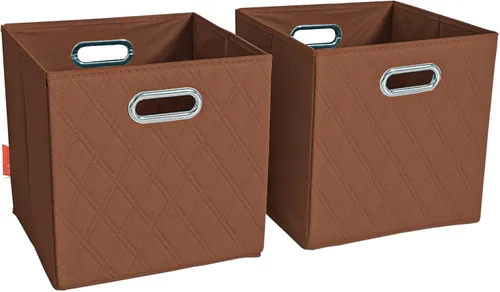 Vista 12 de Juego de 2 cestas de almacenamiento plegables beige