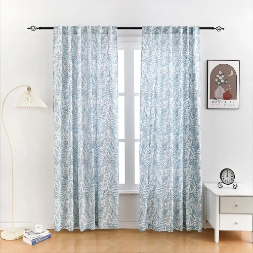 Vista 2 de Autum Dream - Cortinas opacas de felpilla para dormitorio, con pestaña trasera, bolsillo para barra, cortinas de granja con estampado floral