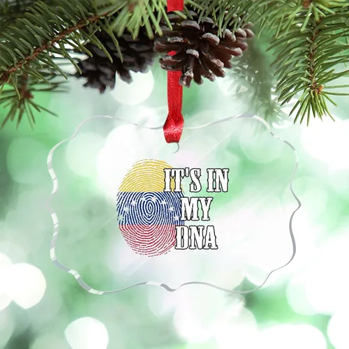 Vista 22 de Adorno de Navidad personalizado del Reino Unido 2023 It's in My DNA, adorno de huellas dactilares para decoración de árbol de Navidad, recuerdo