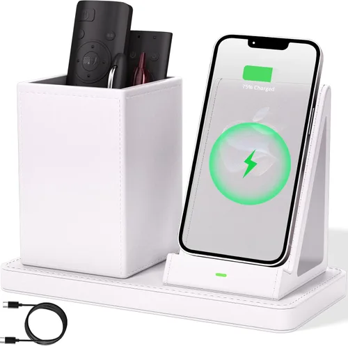 Vista 10 de Organizador Multifuncional para Bolígrafos de Escritorio, Negro, de Cuero Vegano, con Soporte para Control Remoto, Portalápices para Escritorio