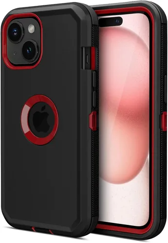 Vista 16 de Jiunai Funda para iPhone 14 Plus a Prueba de Golpes Antipolvo Protección de Servicio Pesado Protectora Antiarañazos de Doble Capa Resistente Rugosa