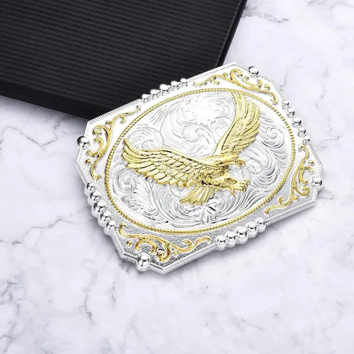 Vista 4 de Bull Rider Belt Buckles Men, Western Cowboy Rodeo Champion Belt Buckle, BullEagleHorse Big Size Belt Buckle